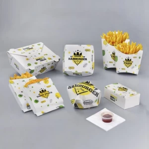 Biodegradable Folding French Fries Carton Box French Fries Cardboard Box French Fry Paper Box