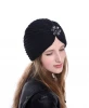 Bohemian style winter woolen hat flower drill belt drill knitted hat European and American style women turbans