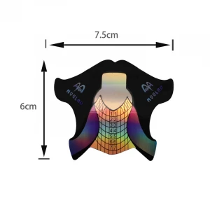 BQAN 500 Pcs Customized Logo Paper Material Holographic Nail Art Gel Extension Butterfly Fish C Curve Nail Form