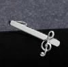 Brass Men&#39;s Tie Clip Business Shirt Tie Pin Musical Note Tie Bar