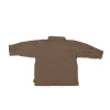 Brown yarn dyed checker baby boy blouse long sleeve baby t shirt