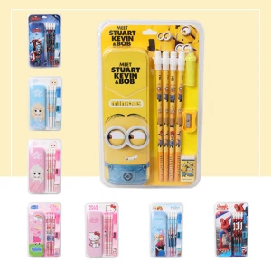 BTS Back To School Children Cut Cartoon Kids Pencil Case Gift School Supplies Stationery Set