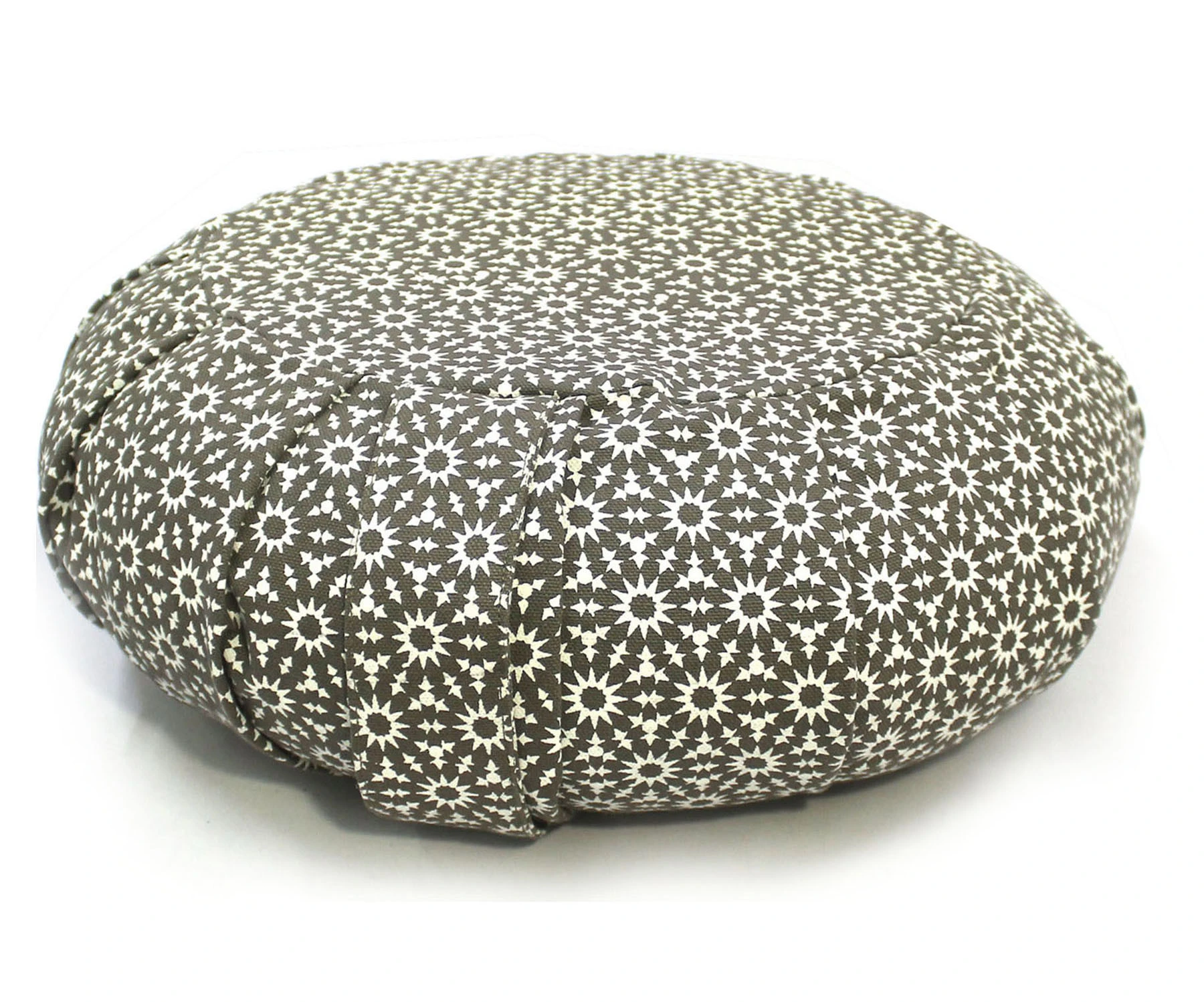 Buckwheat filled round and pleated organic certified meditation cushion zafu yoga pillow