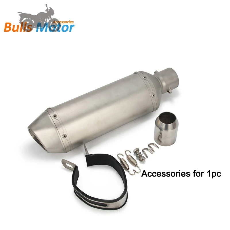 Bulls Motor Stainless Muffler 51mm For KTM Duke 250 Exhaust Pipe Link Tail Silencer 400cc Scooter Escapes Motorcycle Exhaust