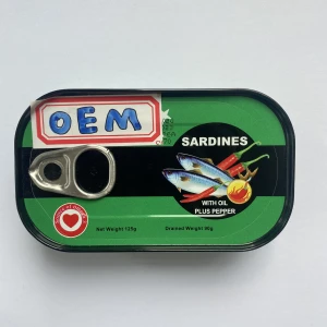 Canned fish 125g/90g easy open canned sardine in vegetable oil