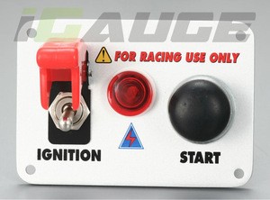 Car Race Flip Up Cover Push Button Start Power Switch Panel Kit Racing Ignition Switch