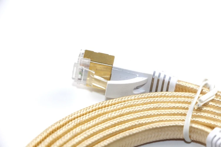 Cat 7 Ethernet Cable Shielded Solid Flat Internet Network Computer patch cord High Speed with Rj45 Connectors