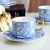 Import Ceramic blue marble tea cup set porcelain 15pcs coffee teapot set from China