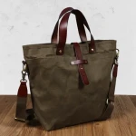 CHANGRONG Custom Best Vintage Large heavy duty waxed canvas leather tote bags