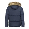 chaqueta acolchada polyester navy windbreak faux fur hooded winter jacket mens puffer jacket