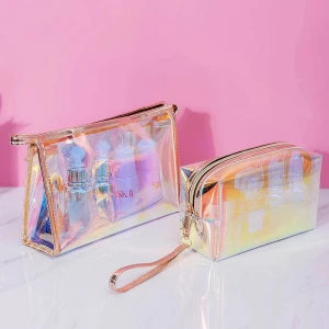 Cheap price PVC Organizer Storage toiletry Holographic Cosmetic Makeup waterproof bags