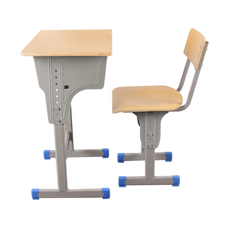 Cheap single seat wooden student desk and chair school desk and chair