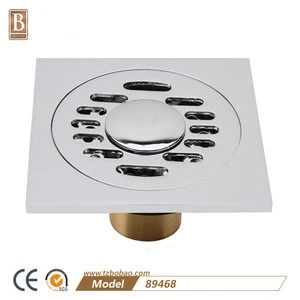 China Cheap Low Price Vintage Style  4 Inch Square Brass Black Floor Drain