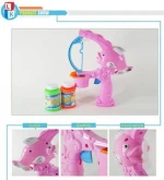 china factory summer electric dolphin light soap bubble gun with music