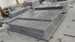 China G653 Granite Poland Design Three People Tombstone Monument