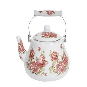 China manufacturing cast iron enamel coated pear-shaped ceramic handle water kettle