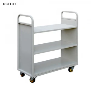 China supplier library furniture metal book trolley