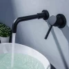 China Supplier OEM Polishing Plating Single Handle Bathroom Black Wall Mounted Concealed Faucet