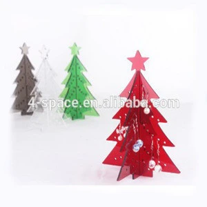 China suppliers customized laser cut acrylic standing holiday Christmas tree holiday home decor tabletop acrylic Christmas trees