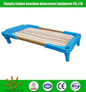 China wholesale high quality kindergarten stackable plastic furniture kids bed