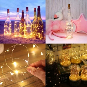 Christmas Decoration Supplies 2M 20L Battery Operated Wine Bottle Cork String Lights Led