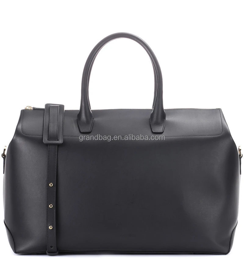 classic plain leather travel luaage bags large capacity duffle duffel bag