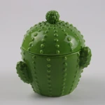 Colorful glazed pottery ceramic cactus plants for storage jar