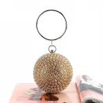 Colorful India Beading Round Party Metal Clutch Bag Women Purse Rhinestone Bags Crystal Ball Clutch Handbag Clutch Evening Bag