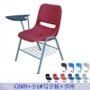 colorful school training plastic chair with writing pad and book net
