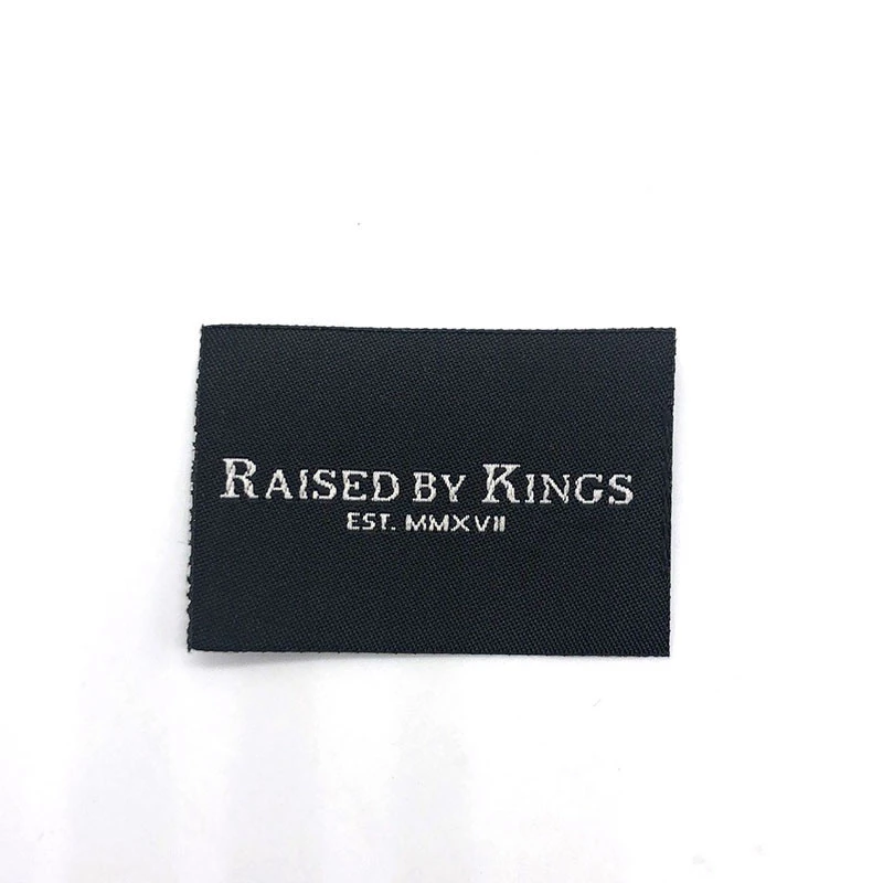Computerized Clothing Cut and Fold Damask Woven Label for Garment Label