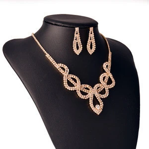 Costume jewelry in Cubic zirconia butterfly necklace jewelry set gold color RS61