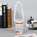 Cotton Canvas Cup Holder Hanger Bag Tote Reusable Bubble Tea Mug Tumbler Cup Sleeve