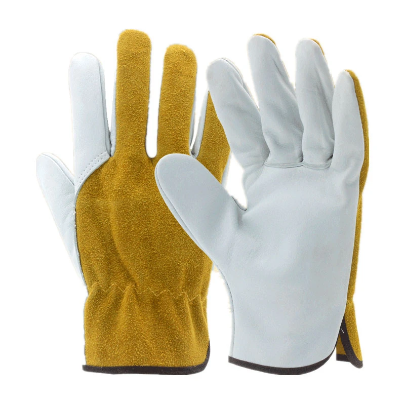 cowhide split household chores Garden Work leather gloves for driving