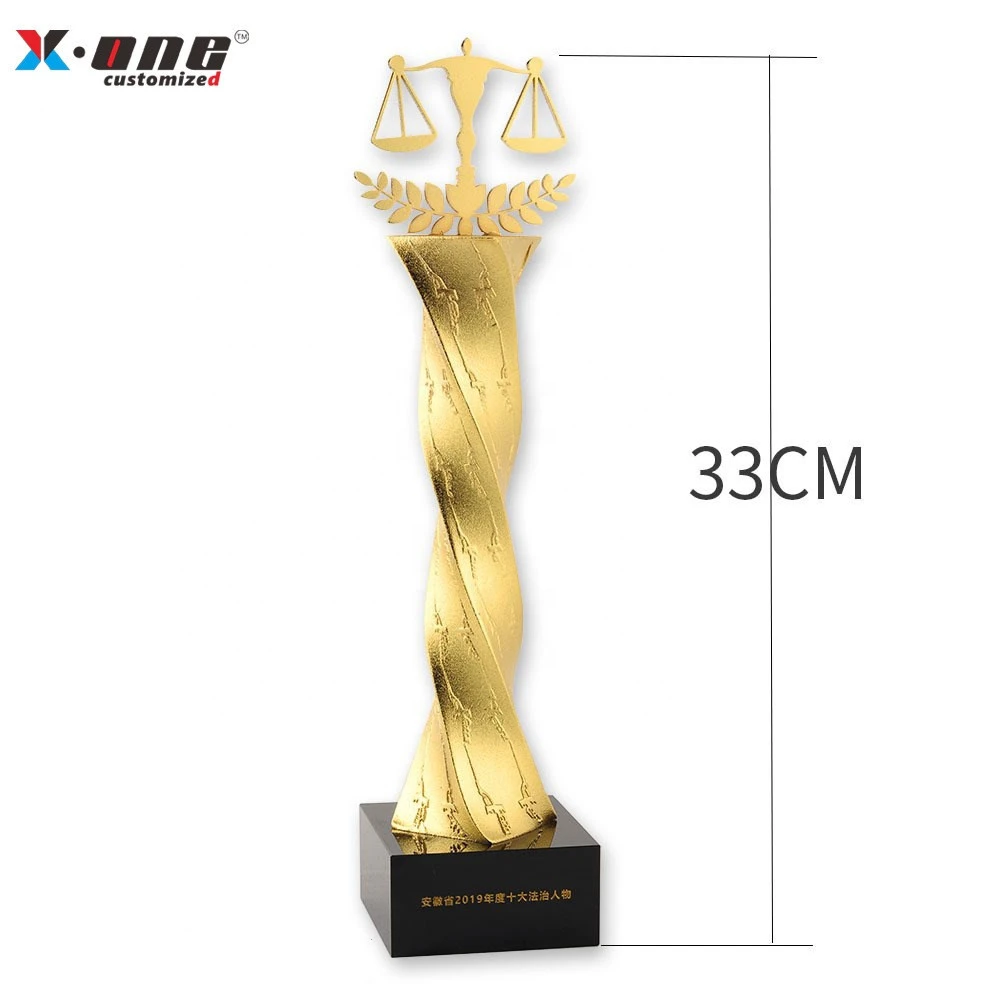 Creative rule of law trophy metal plating golden trophy crystal metal trophy