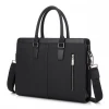 Cross pattern PU leather men&#x27;s briefcase business handbag 14 inch laptop bag multi-layer professional men&#x27;s bag