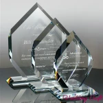 Crystal Plaque Glass Diamond Trophy For Business Award