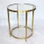 Import Custom 2 Tier top& bottom round super thick acarylic coffee table with golden copper metal circle and 4 metal legs for home from China