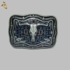 Custom Design Western Cowboy Old Silver Metal Belt Buckle For Men