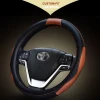 Custom designer hand sewing boat suede leather pvc steering wheel stitch cover for car