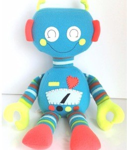 Custom funny stuffed fabric robot moving robot toys