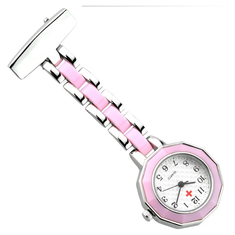 Custom Logo Pink Pocket Quartz Fob Brooch Doctor Nurse Watch With Metal Stainless Nurse Watch Pocket