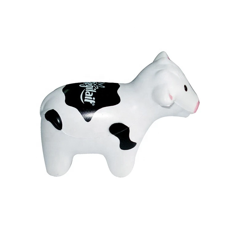 Custom Logo PU Stress Ball Cow Antistress Reliever Anti-stress Squeeze Toy