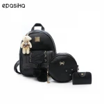 Custom logo sample cheap wholesale waterproof fashion luxury style canvas pu shoulder lady bag custom back pack backpack women