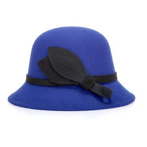 Custom made new design formal hats wholesale fashion woman elegent wool cloche winter hat