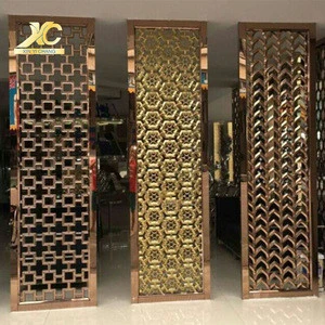 Custom made room dividers and partitions golden 1800 x 900 stainless steel 3d decorative screen