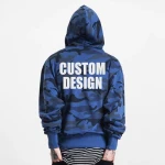 Custom Mens Camouflage Hoodie 100% Cotton Pullover Sweatshirt