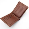 custom mini pocket travel men genuine leather money bag purse leather wallet