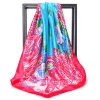 Custom popular silk diginted printed square scarf shawl