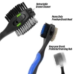 Custom retractable nail head golf club brush golf cleaner with non-slip ergonomic grip