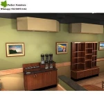 Customized fast food shop coffee shop interior furniture design with display counter